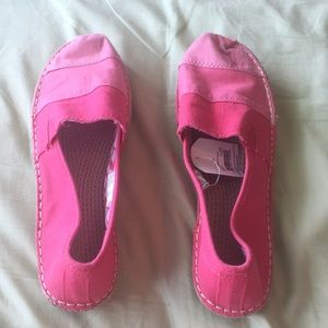 Pink canvas slip on shoes